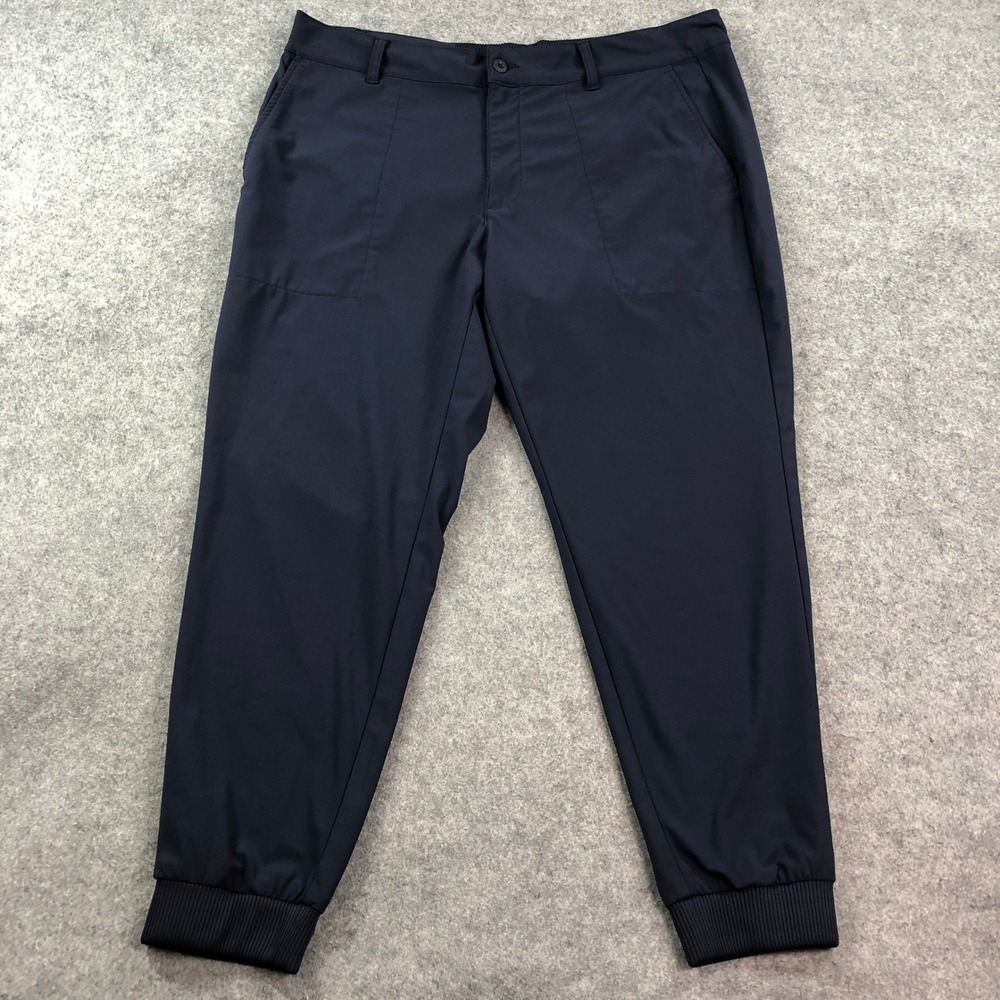 Footjoy Mens Jogger Pants 40x30 Navy Blue Golf Athleisure Polyester Stretch